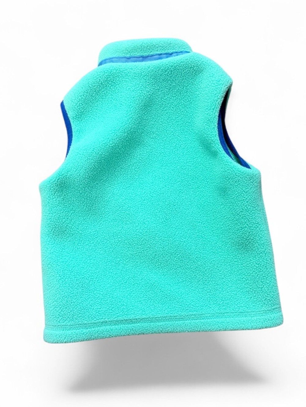 Patagonia Kids Green & Blue Fleece Vest with Royal Blue Trim - Picture 2 of 6